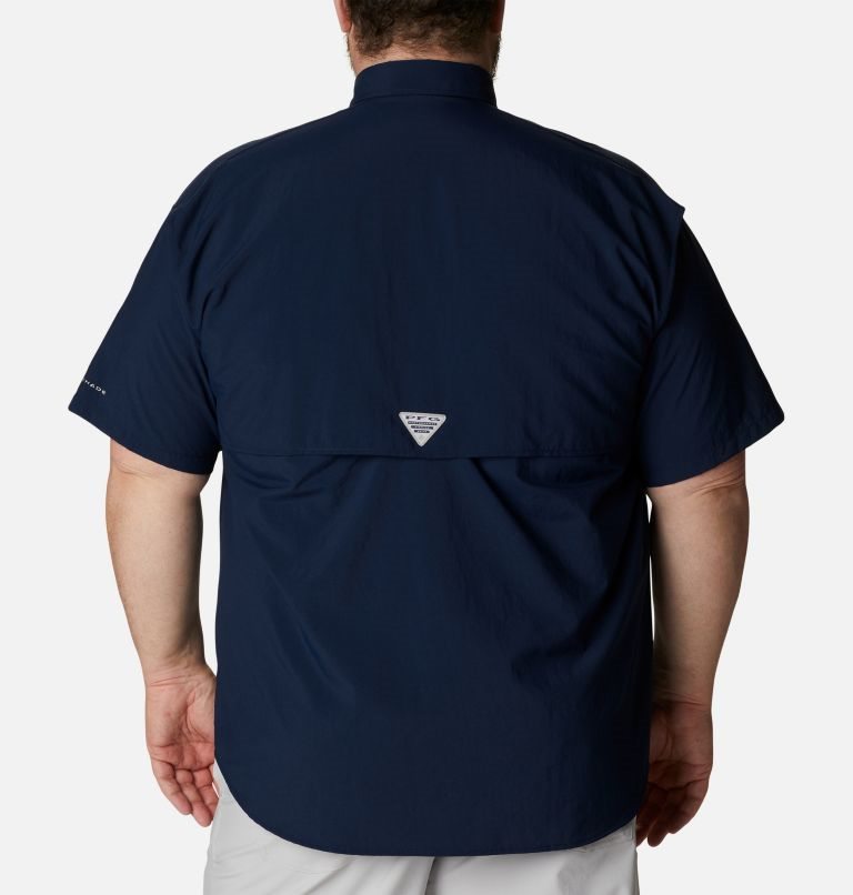 Men's Columbia PFG Bahama II Short Sleeve Shirts Navy | Plus Size CA-O18A5